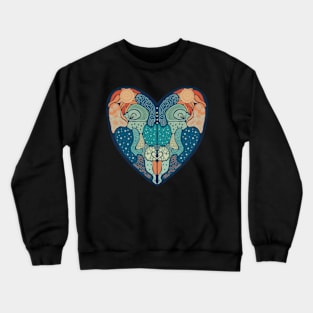 Folksy Heart Valentine Doodle Crewneck Sweatshirt